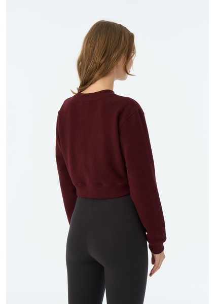 Perfect 10 Supersoft Crop Sweatshirt - Bordo fırsatları