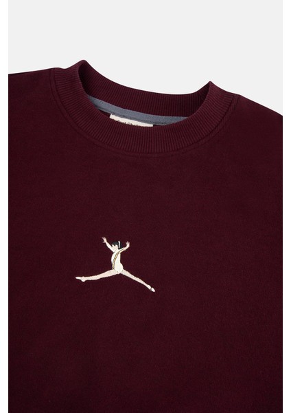 Perfect 10 Supersoft Crop Sweatshirt - Bordo