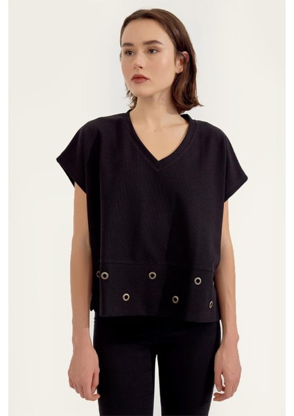 Etek Ucu Kuş Gözü Tshirt