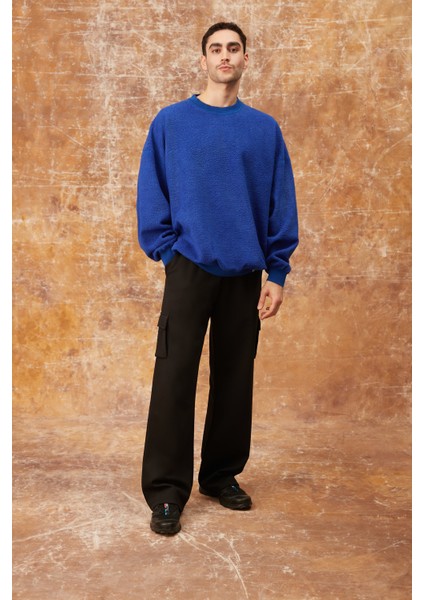Teddy Çift Taraflı Sweatshirt - Saks Mavi modelleri
