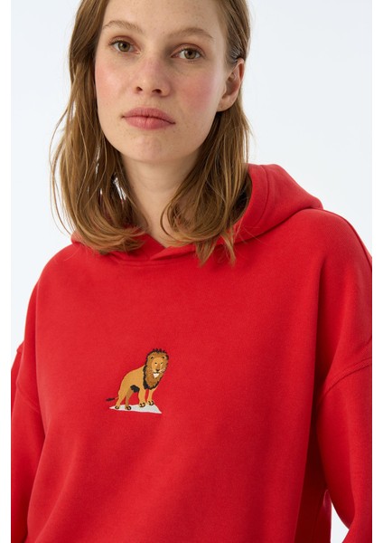 Aslan Supersoft Hoodie - Kırmızı fırsatları