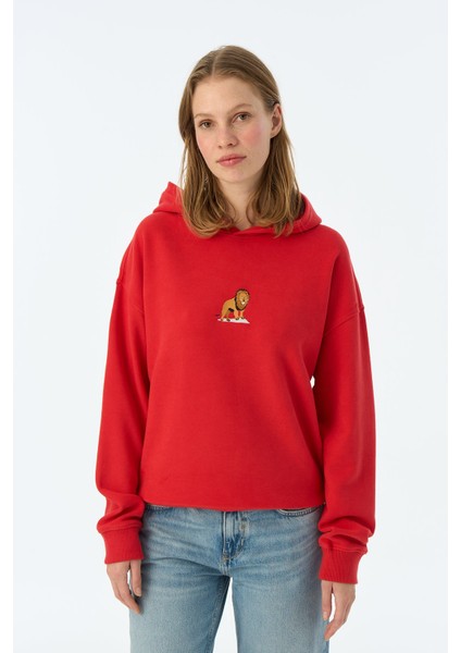Aslan Supersoft Hoodie - Kırmızı indirimleri