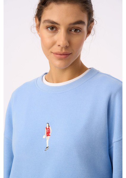 Demir Lady Supersoft Sweatshirt - Buz Mavisi