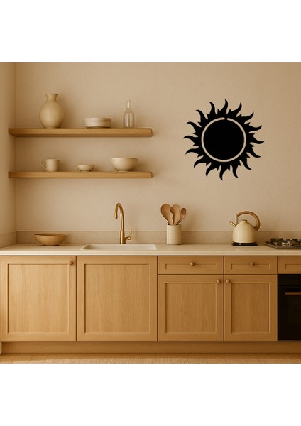 Turuncu Alevli Güneş Mdf Dekoratif Tablo - BRNTEK9314-7645 fiyatları