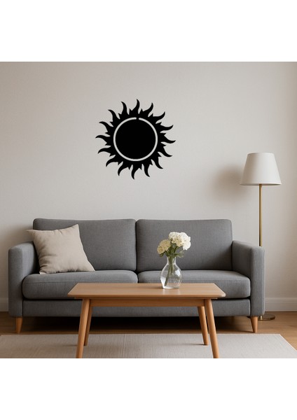 Turuncu Alevli Güneş Mdf Dekoratif Tablo - BRNTEK9314-7645 fırsatları