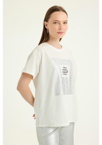 Benek Desenli Yaldızlı Tshirt modelleri