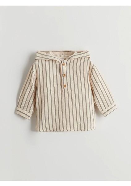 Lcw Baby Ekru Kapüşonlu Erkek Bebek Sweatshirt ve Pantolon 2'li fırsatları