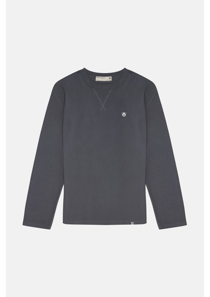 Panda Waffle Sweatshirt - Antrasit