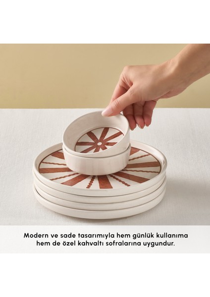 Solmar 10 Parça 4 Kişilik Kahvaltı Takımı Kahverengi