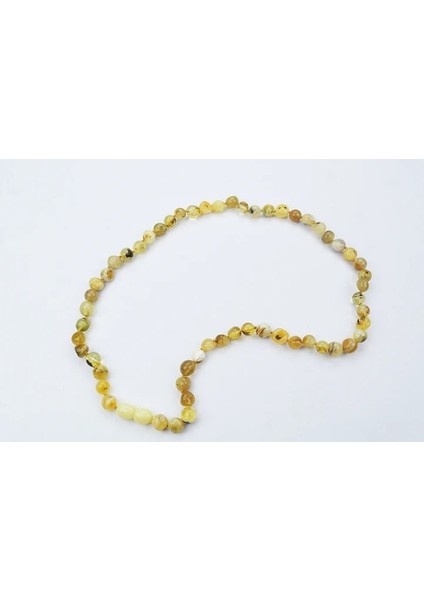 Fosilli Doğal Kesim Damla Kehribar Yetişkin Kolye