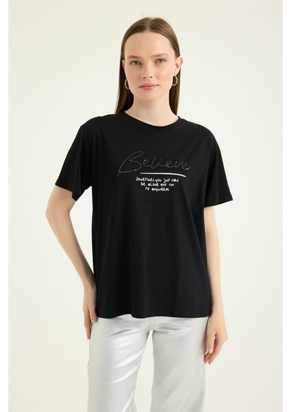 Belive Taşlı Tshirt