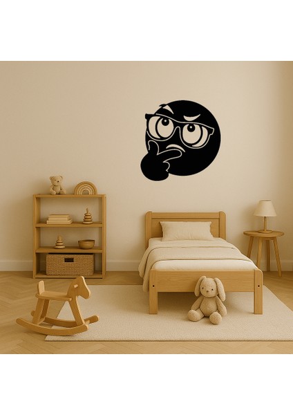 Düşünen Gözlüklü Emoji Mdf Dekoratif Tablo - BRNTEK5976-4128 modelleri