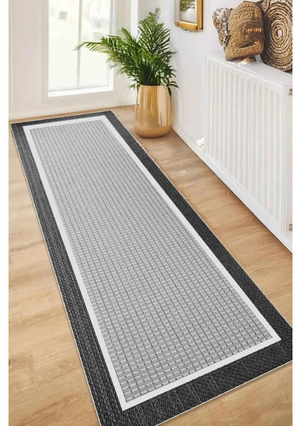 Dijital Kaymaz Yıkanabilir Antrasit Jüt Sisal Görünümlü Mutfak Halısı Salon Halısı Yolluk DC-7347 fiyatları