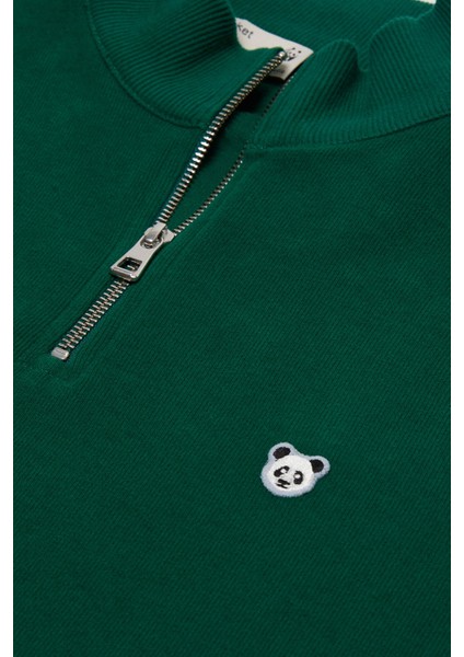 Panda Supersoft Quarter-Zip Sweatshirt - Nefti Yeşil fiyatları