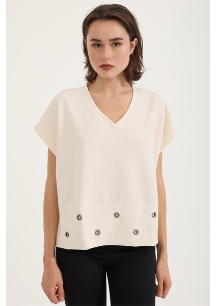 Etek Ucu Kuş Gözü Tshirt