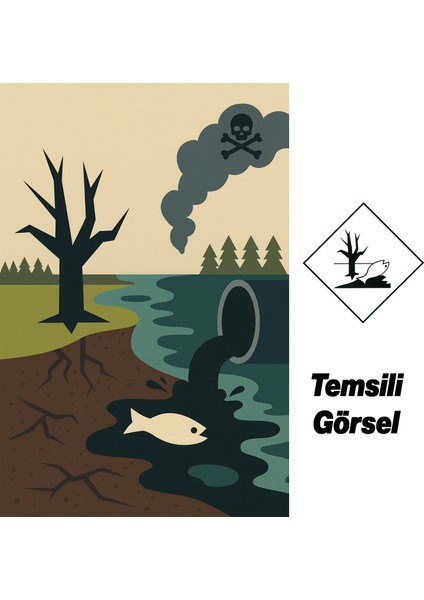 Metal Alüminyum Düz 30X30 cm Levha Su Kirliliği Zehirli Madde Oksijen Yetersizliği Uyarı Levhası fırsatları