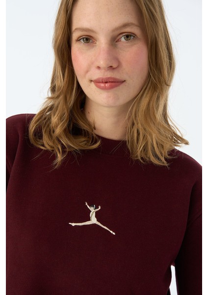 Perfect 10 Supersoft Crop Sweatshirt - Bordo modelleri