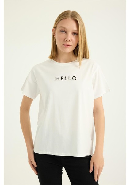 Hello Taşlı Tshirt