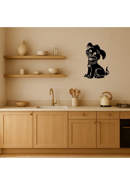 Mavi Gözlü Kırmızı Tasmalı Köpek Mdf Tablo - BRNTEK9869-3704 fiyatları