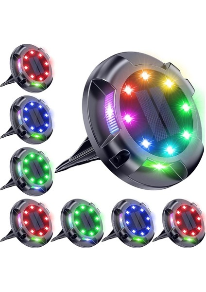 Güneş Enerjili 8+4 Led'li Bahçe Çimine Balkon Yol Üstüne Kazıklı Dekor Aydınlatma Işık