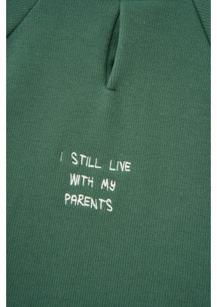 I Still Live With My Parents Supersoft Köpek Hoodie - Yeşil
