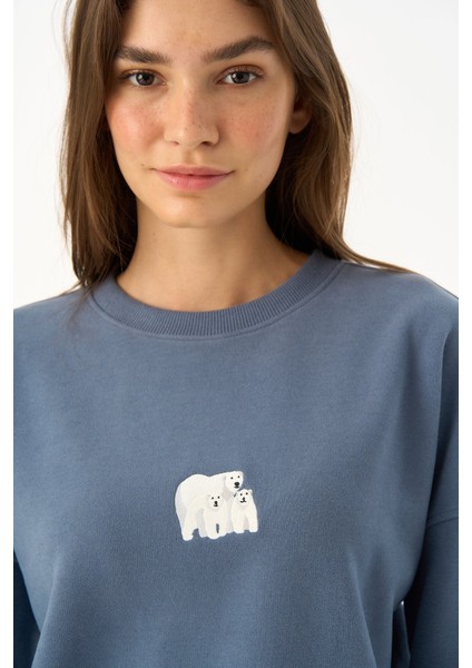 Kutup Ayısı Supersoft Sweatshirt - Flint Mavi modelleri