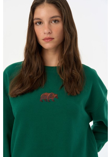 Bozayı Supersoft Sweatshirt - Nefti Yeşil fırsatları