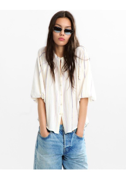 Çok Renkli Üst Dikiş Gömlek %100 Pamuk fiyatları