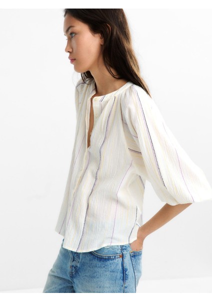 Çok Renkli Üst Dikiş Gömlek %100 Pamuk modelleri