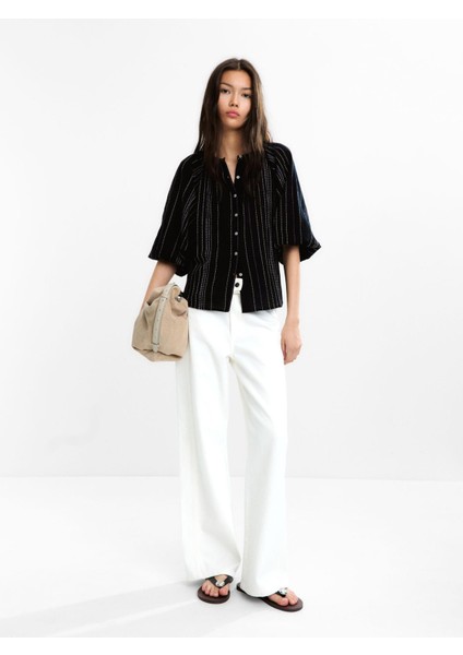 Çok Renkli Üst Dikiş Gömlek %100 Pamuk