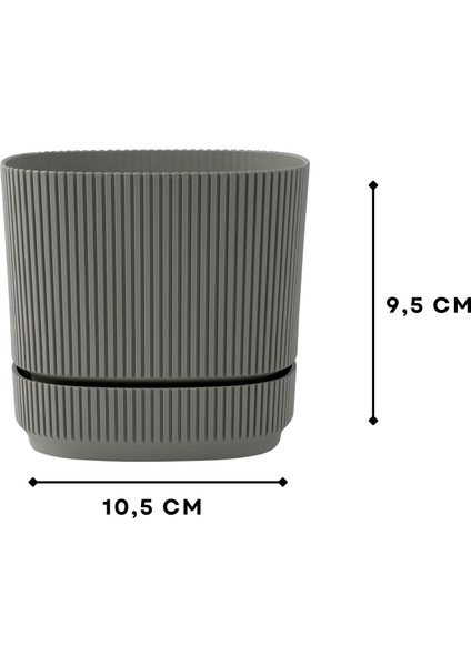 Oval Koyu Gri Mini Saksı 242203 modelleri
