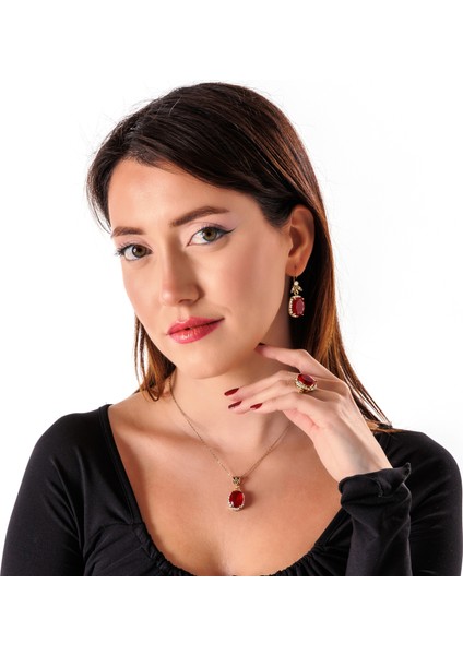 Kösem Sultan Kırmızı Bakır El Yapımı Zirkon Taşlı Kararma Yapmaz Kadın Yüzük Kutulu fiyatları