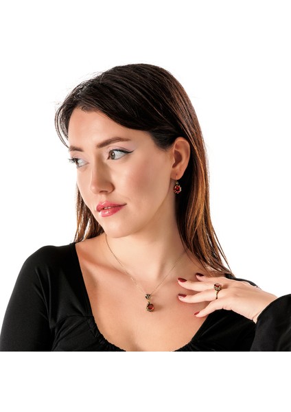 Mistik Işıltı Bordo Bakır El Yapımı Zirkon Taşlı Kararma Yapmaz Kadın Yüzük Kutulu fiyatları