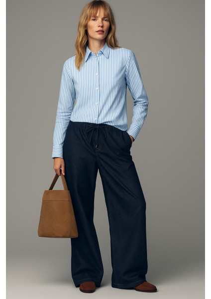 Regular Fit Ince Çizgili Gömlek modelleri