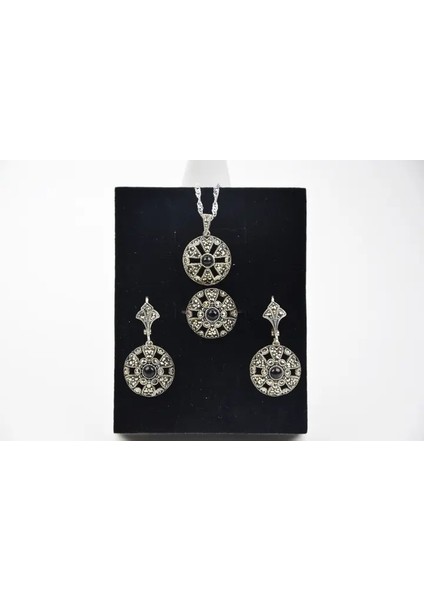 Çember Gümüş Işleme Kadın Takı Seti