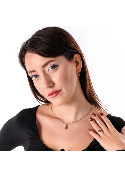 Zamansız Pırıltı Antrasit Bakır El Yapımı Kristal Taşlı Kararma Yapmaz Kadın Yüzük Kutulu fiyatları