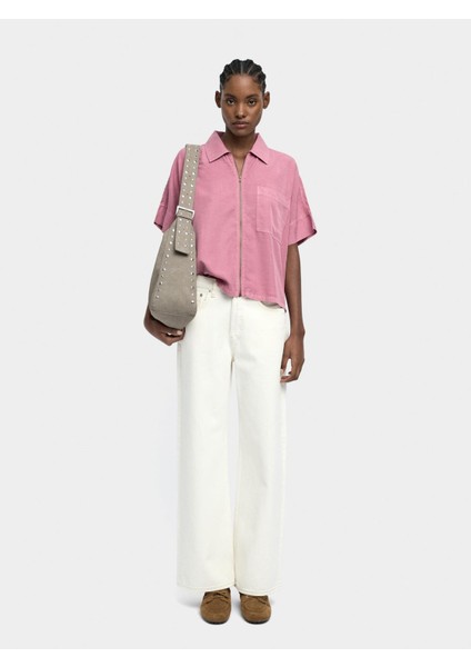 Fermuarlı Gömlek %100 Liyosel