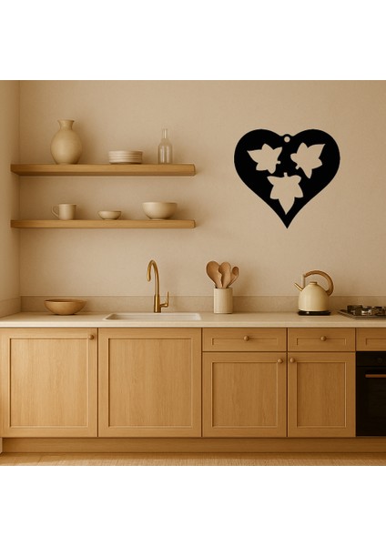 Kalp ve Yaprak Desenli Mdf Dekoratif Tablo - BRNTEK3323-2386 fiyatları