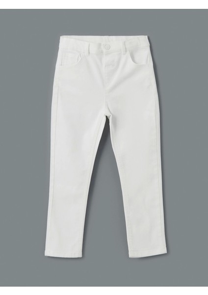 Lcw Kids Beyaz Beli Ayarlanabilir Erkek Çocuk Pantolon
