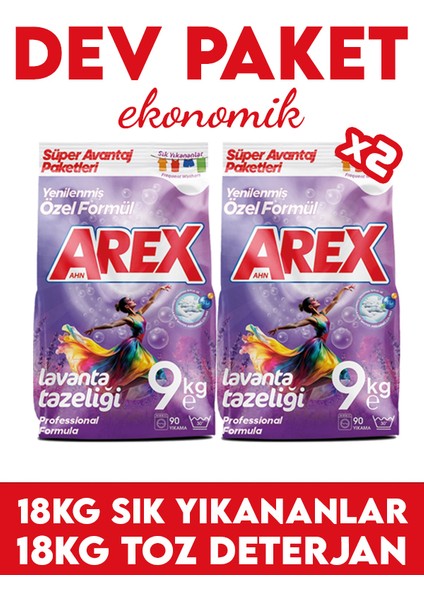 "büyük Ekonomi Paketi ; 18 kg Toz Çamaşır Deterjanı, Sık Yıkananlar 18KG
