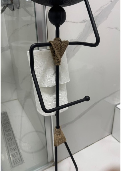 Dekoratif Tuvalet Kağıdı Askısı Insan Figürlü Raflı Tuvalet Kağıtlığı Yedekli Banyo Toparlayıcı indirimleri