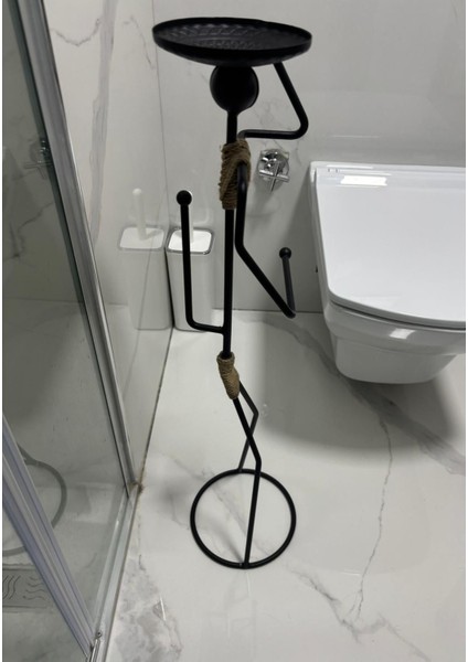 Dekoratif Tuvalet Kağıdı Askısı Insan Figürlü Raflı Tuvalet Kağıtlığı Yedekli Banyo Toparlayıcı