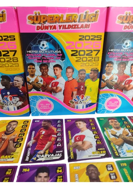 Süperler Ligi Dünya Yıldızları 50 Kart 25 Paket Yeni Sezon Son Transferler + Sürpriz Hediye fırsatları