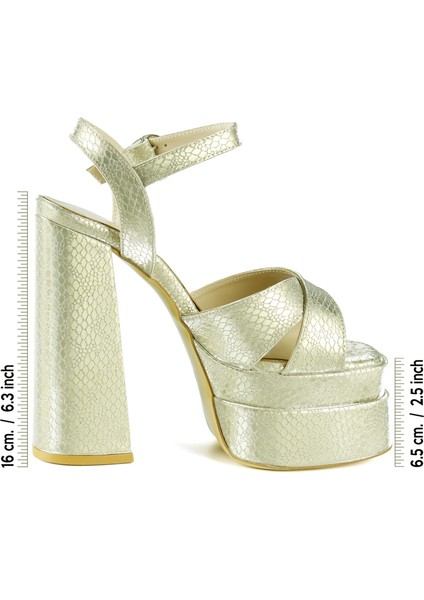 Whitney Dore Croco Önü Arkası Açık Çift Platformlu Bantlı Kalın Topuklu Abiye Ayakkabı fiyatları