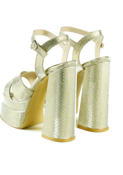 Whitney Dore Croco Önü Arkası Açık Çift Platformlu Bantlı Kalın Topuklu Abiye Ayakkabı fırsatları