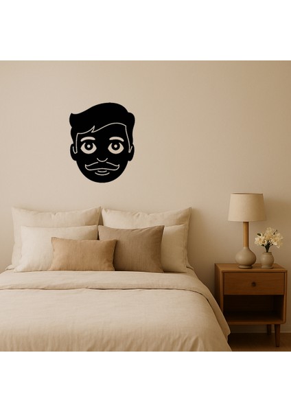 Klasik Bıyıklı Adam Emoji Tablo - BRNTEK4266-6999