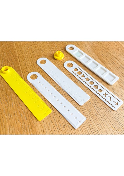 Katlanır 3D Baskı Okul Seti 5’i 1 Arada – Kağıt Kesici, Cetvel, Şablon, Kalem Tutucu, Palet indirimleri