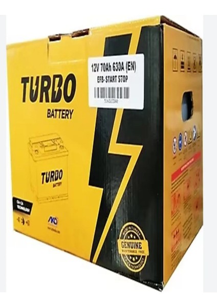 12V 70 Ah (Amper) Start Stop Efb Turbo Akü. Yeni Üretim. fiyatları