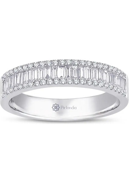 0,65 Karat Pırlanta Baget Yarımtur Yüzük