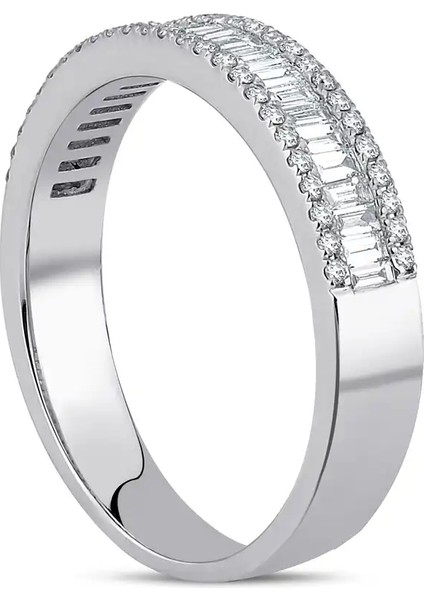 0,65 Karat Pırlanta Baget Yarımtur Yüzük fiyatları